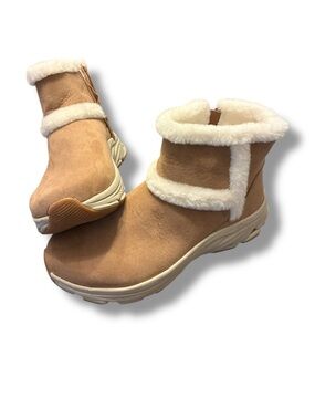 🥾 Ryka Devomaxboot Faux Fur Ankle Boots Walnut Brown Water Repellent Size 7